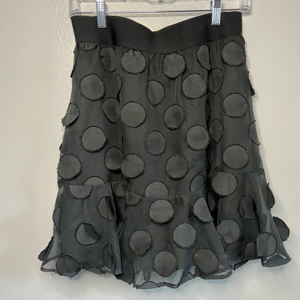 a new day Black Textured Polka‎ Dot Mini Skirt